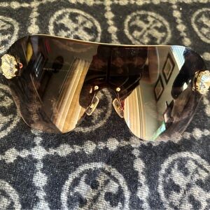 Miu Miu Gold and Brown Sunglasses